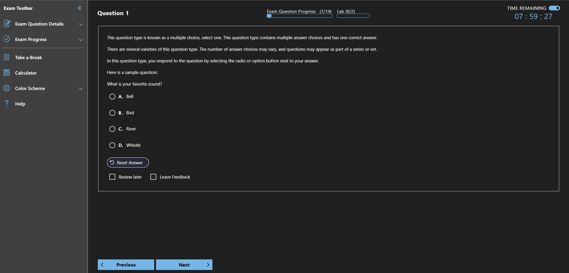 Microsoft Certification Exam UI
