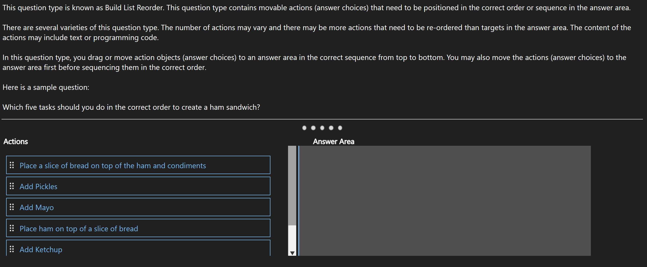 Build List Question Type